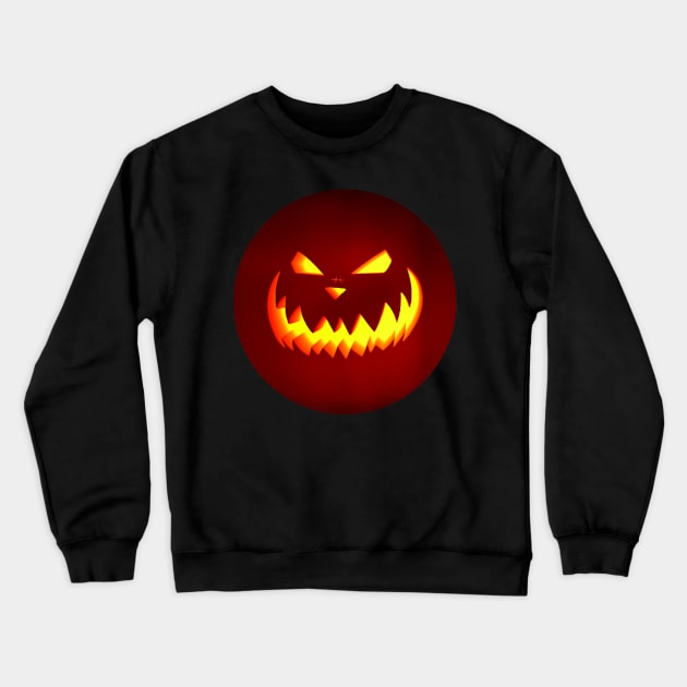 halloween pumpkin creepy smile Crewneck Sweatshirt by hichamArt